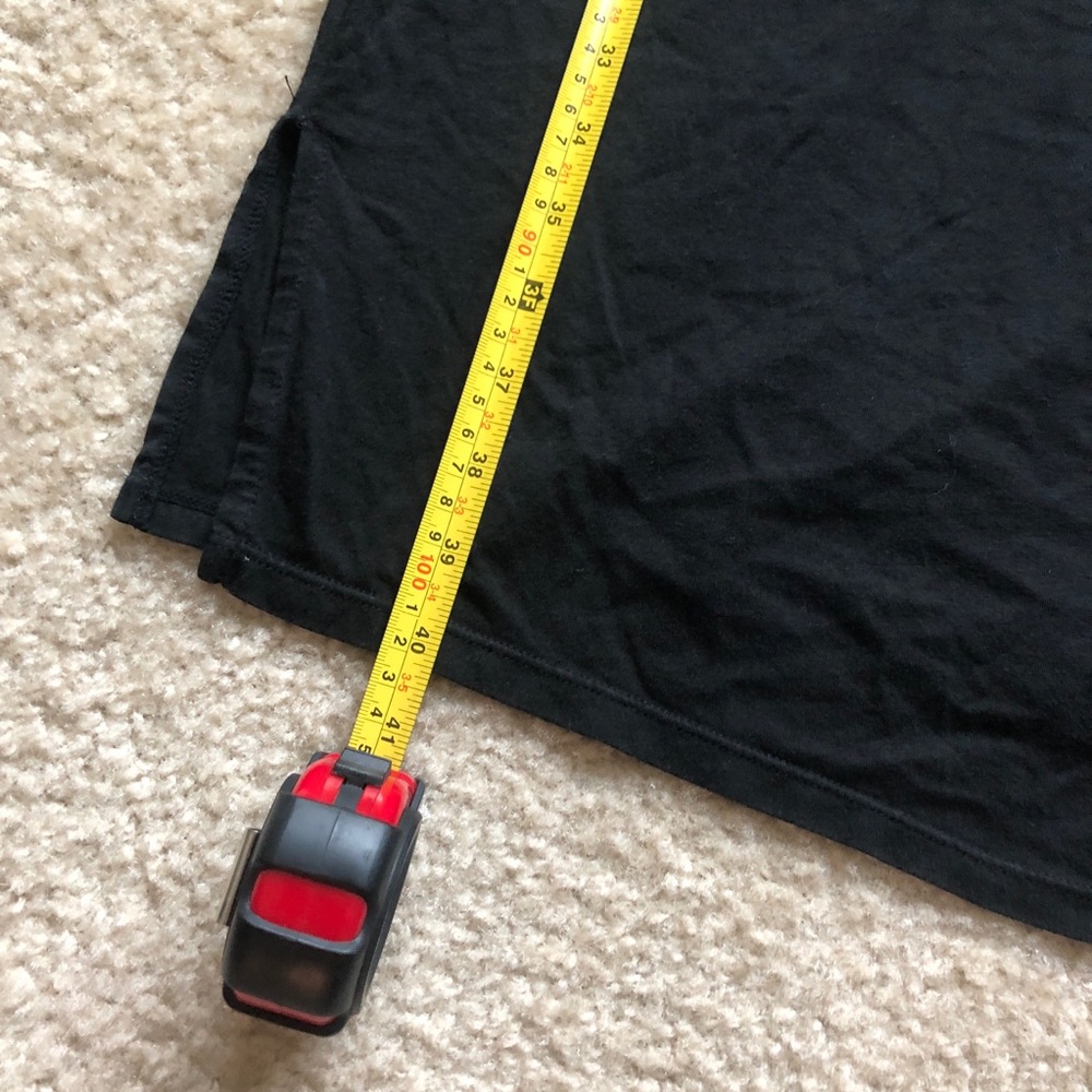Black Cotton Tank Midi Dress w/ Two Slits Size Small - Picture 7 of 9